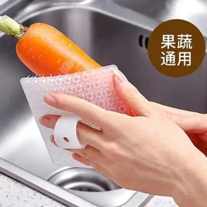 Bàn chải rau củ đa chức năng Bàn chải làm sạch trái cây Nhà bếp trái cây Có thể giặt được Khoảng cách ngón tay Cot Dụng cụ tiện dụng Làm sạch khoai tây cong