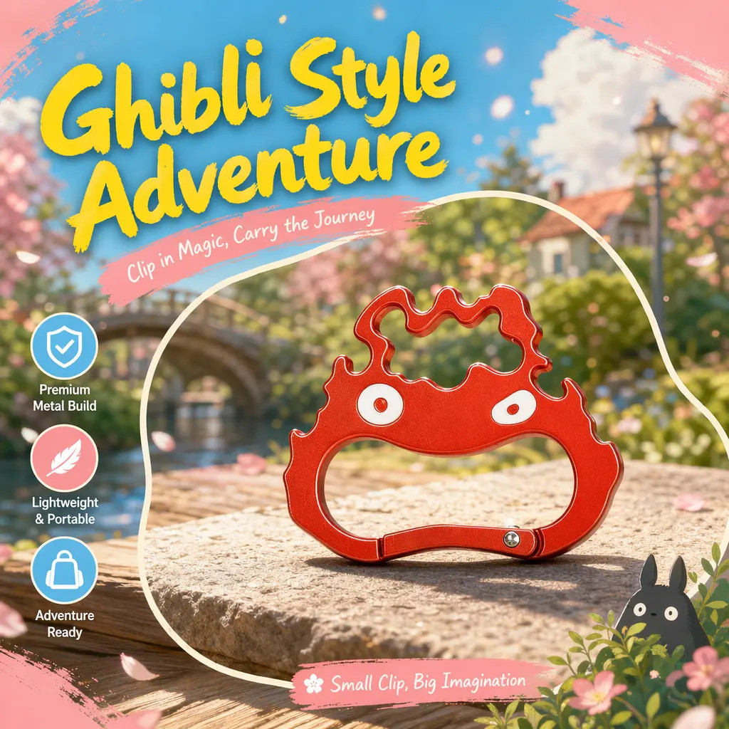 Móc Khóa Giới Hạn Hayao Miyazaki Spirited Away Carabiner Nhật Bản Ghibli Hàng Xóm Của Tôi Totoro Mèo Đen Cassign Xe Buýt Mèo Hàng Hóa