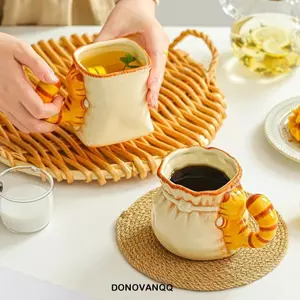 Cốc cà phê gốm sứ DONOVANQQ, Cốc nước mèo Quirky chịu nhiệt phong cách dễ thương, Tay cầm chống bỏng sáng tạo Tay cầm thoải mái Cốc uống sữa đáy chống trượt Văn phòng trường học