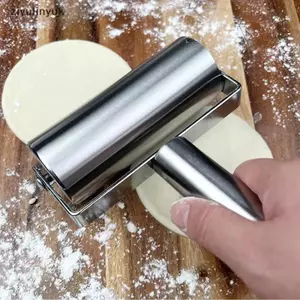 Ziyulinyuk Thép không gỉ Đơn / Đôi Đầu Cán Pin Chống Bột Bánh Ngọt Con Lăn Nhà Bếp Bánh Bao Máy Mì Bánh Pizza Pies Dụng Cụ VN