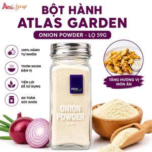 Bột Hành Atlas Garden - Onion Powder Lọ 59g, Gia Vị Nấu Ăn Thơm Ngon Từ Nguyên Liệu Tươi Mới Cao Cấp