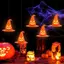 DONOVANQQ Mũ Phù Thủy LED Phát Sáng, Đèn Bàn Ma Quái Halloween, Trang Trí Bàn/Treo, Đèn Lễ Hội Thủ Công