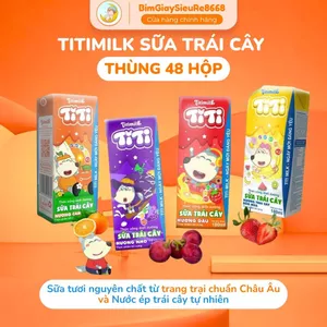 Sữa Trái Cây TITIMILK 110ML - 180ML, Hương Cam, Nho, Dâu, Bốn Mùa Thùng 48 Hộp