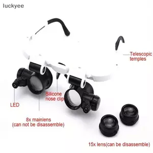 Kính lúp luckyew 8X / 15X / 23X Máy làm đồng hồ Jeweler có đèn LED Kính lúp Kính đọc sách Kính mắt TQ