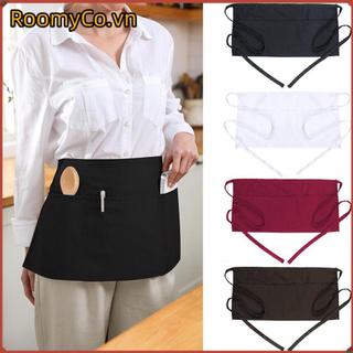 Tạp Dề Nửa ROOMYCO, Tạp Dề Eo Polyester 3 Túi, Thanh Tạp Dề Ngắn Unisex