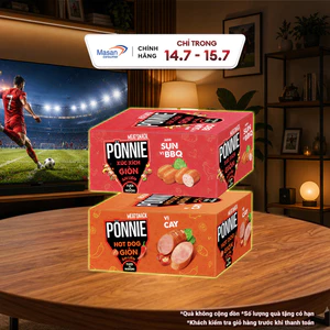 Combo 1 Pönnie HotDog Giòn Ăn Liền Vị Cay + 1 Hotdog Pönnie Giòn Ăn Liền Sụn Vị Bbq Hộp X 20Gói X 20Gr