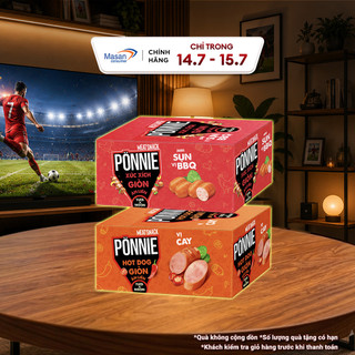 Combo 1 Pönnie HotDog Giòn Ăn Liền Vị Cay + 1 Hotdog Pönnie Giòn Ăn Liền Sụn Vị Bbq Hộp X 20Gói X 20Gr