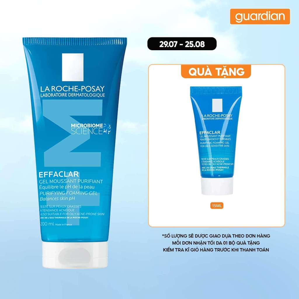Gel Rửa Mặt Tạo Bọt Giảm Nhờn Cho Da Dầu Nhạy Cảm La Roche-Posay Effac 200Ml