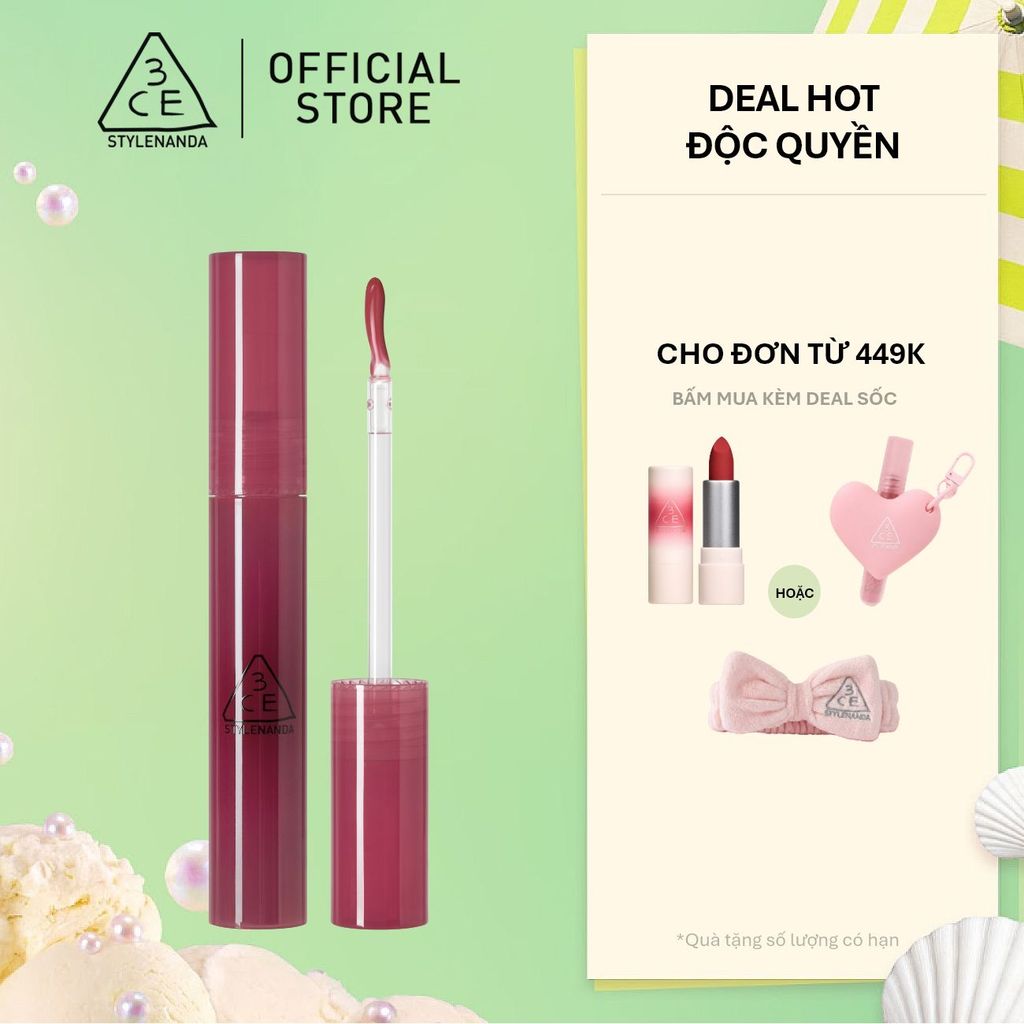 3CE Drop Glow Gel Son bóng dạng gel rạng rỡ đôi môi