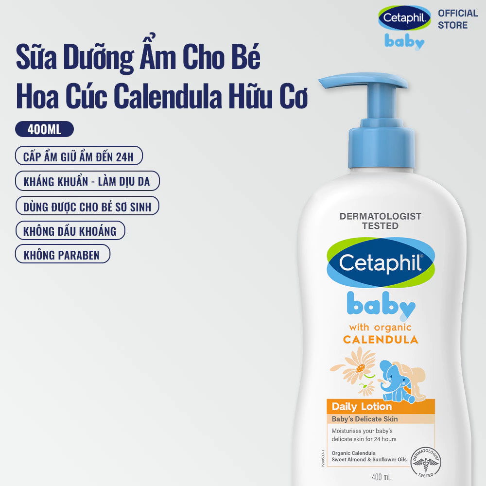 Sữa dưỡng ẩm Cetaphil Baby Lotion Calendula hữu cơ 400ml