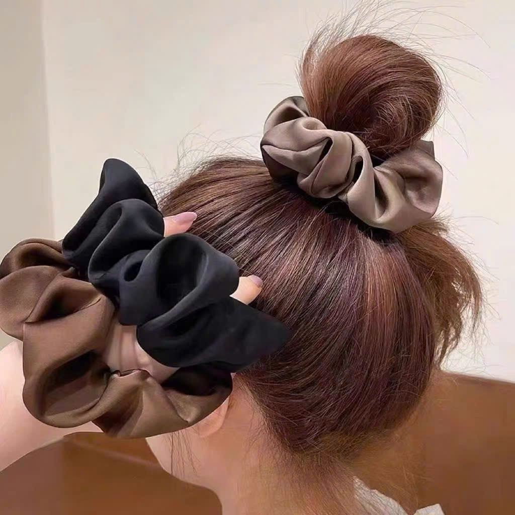Scrunchies lụa cột tóc màu pastel trơn cao cấp Aminta- Dây buộc tóc scrunchie set dễ thương sang trọng