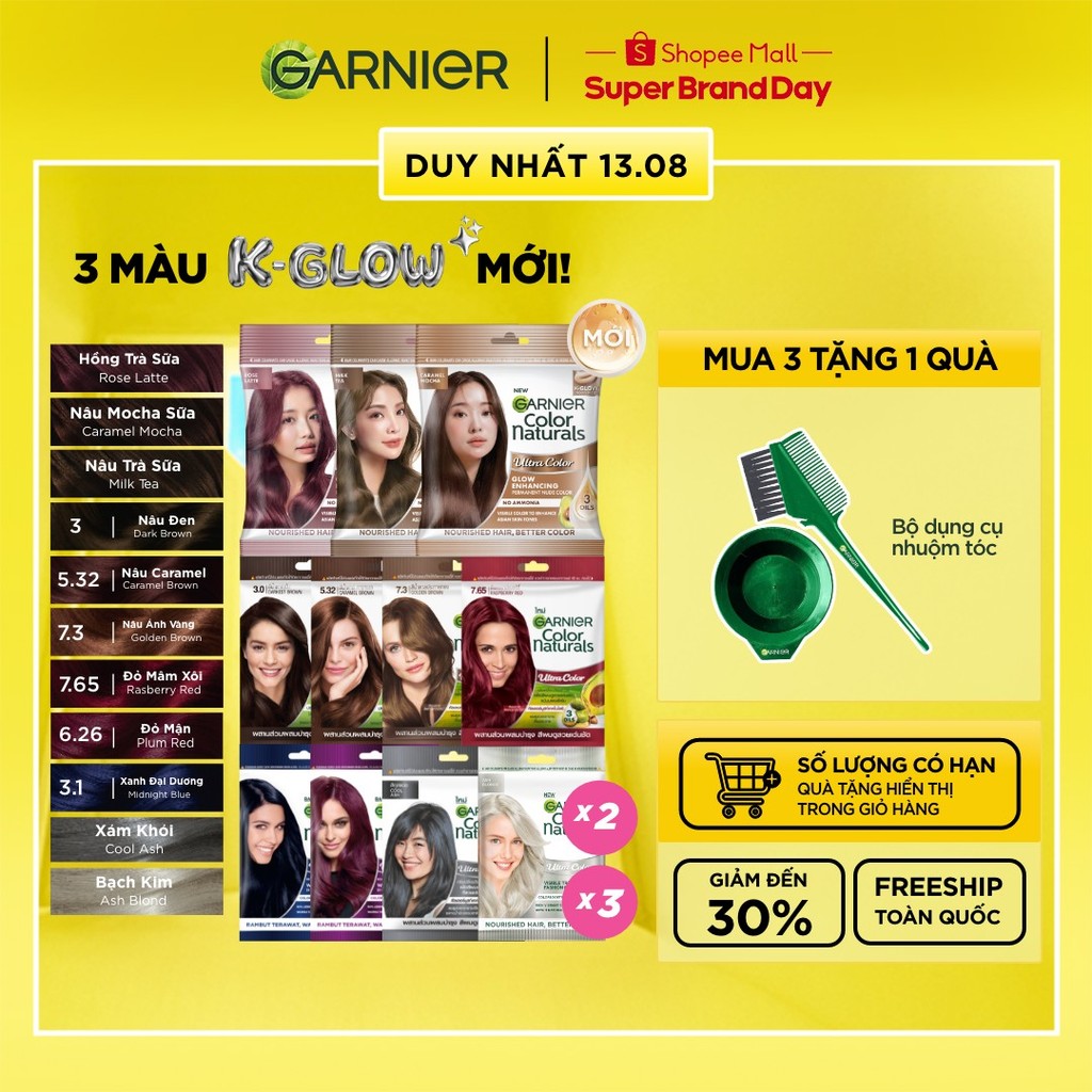 Kem Nhuộm Tóc Tại Nhà Màu Thời Trang - Garnier Color Naturals Ultra Colors - 8 Màu Nhuộm Thời Trang