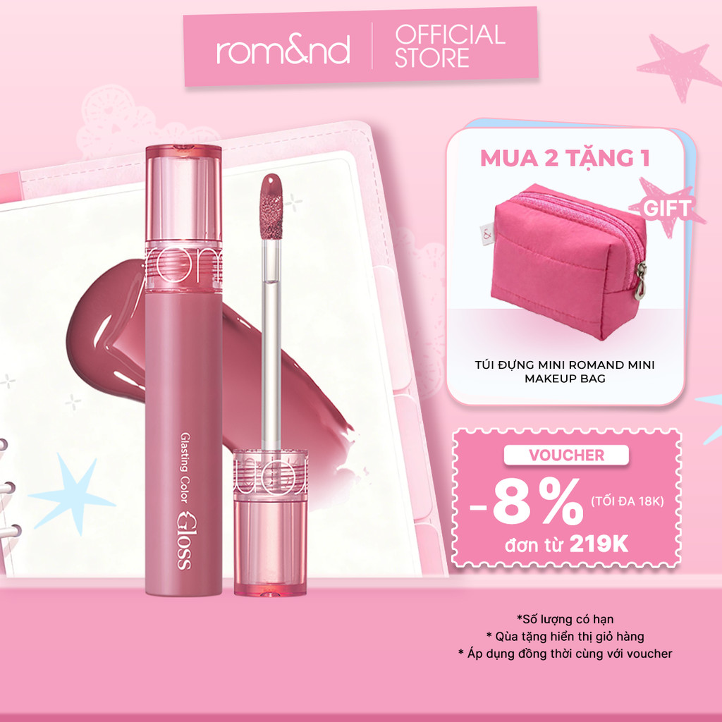 [Rom&nd] [CREAM NUDE] Son tint bóng căng mọng Romand Glasting Color Gloss 4g | BigBuy360 - bigbuy360.vn