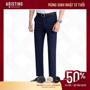 Quần âu Nam Aristino Regular Fit Rayon mềm mại màu xanh tím than ATR00903