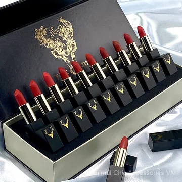 Set son môi quà tặng hộp cao cấp chất son lì mịn mướt dưỡng ẩm lên màu chuẩn tặng bạn gái