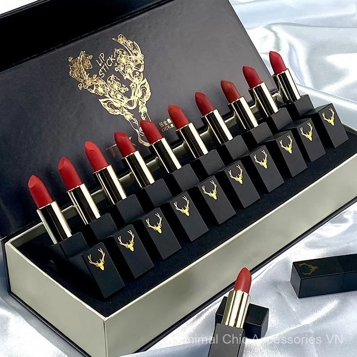 Set son môi quà tặng hộp cao cấp chất son lì mịn mướt dưỡng ẩm lên màu chuẩn tặng bạn gái