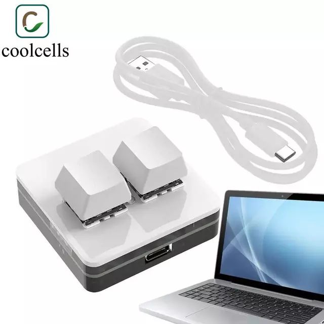 COOLCELLS Bàn phím mini 2 tùy chỉnh, Bàn phím Mini Copy Paste Bàn phím, Chuyển đổi nóng Công tắc đỏ Acrylic Chìa khóa cơ 2 phím Bàn phím mini Văn phòng