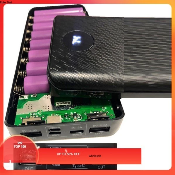 Box sạc dự phòng 8 cell 2A dùng pin 18650 3 đầu vào, box sạc nhanh 2A, mạch sạc dự phòng, mạch sạc pin 18650, pin 18650
