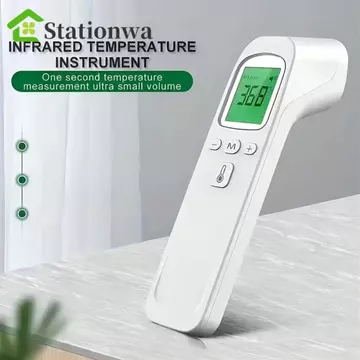 Nhiệt kế hồng ngoại kỹ thuật số STATIONWA, Máy đo nhiệt độ đa chức năng không tiếp xúc, Đồ dùng gia đình Di động chính xác Dễ sử dụng Máy đo nhiệt kế cầm tay Đầu trước / Thân máy