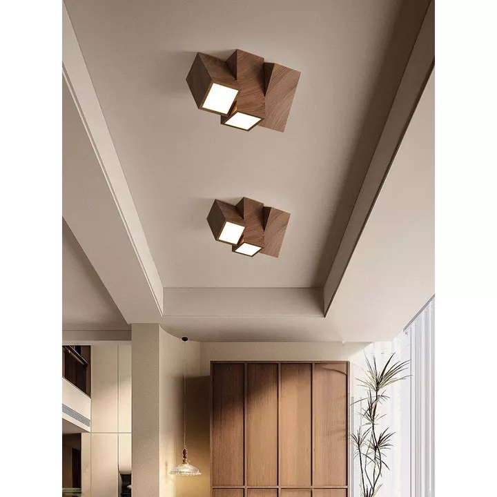 Đèn không có đèn chính, đèn trần phòng ngủ, đèn trần phòng ngủ, đèn trần phòng ngủ, đèn hành lang màu hạt dẻ cổ, đèn hàn