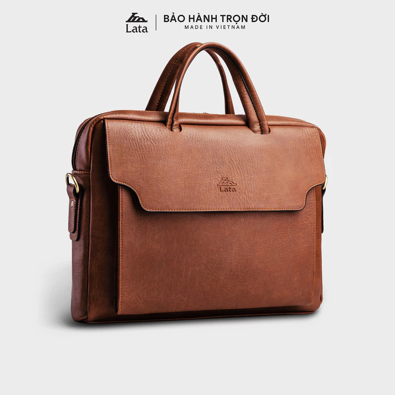 Cặp Công Sở Lata (Thời trang nam basic đựng laptop 14 inch - Cặp da CA27) — ảnh 1