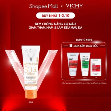Kem chống nắng giảm thâm nám SPF50 Vichy Capital Soleil UVB+UVA Anti DarkSpot 3in1 50ml