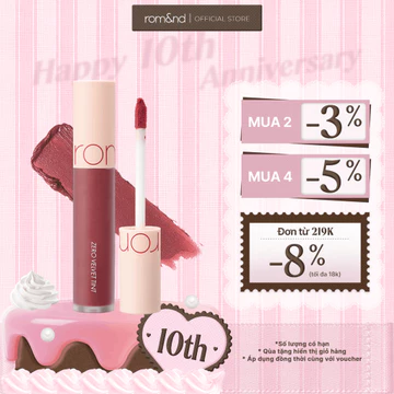 [LIVE] [Rom&nd] Son kem lì Hàn Quốc Romand New Zero Velvet Tint - Shell Beach Nude Collection 5.5g
