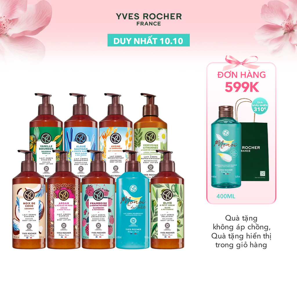 Sữa dưỡng thể thiên nhiên Yves Rocher Body Lotion 390ml (đa dạng mùi hương)