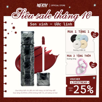 [NEW][SON PHAO] Son Kem Lì, Bền Màu Merzy Puffer Velvet Tint 3.7g