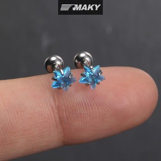 Newwellknownepic 1 Cặp Bông Tai Thép Không Gỉ Pha Lê Zircon Xoắn Sụn Cho Nữ Dự Tiệc Tối Giản