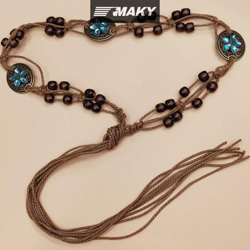 Newwellknownepic Phong Cách Bohemian Dệt Nước Phong Cách Dân Tộc Hạt Thắt Lưng Nữ Thường Ngày Kỳ Nghỉ Phong Cách Dây Thắt Lưng VN