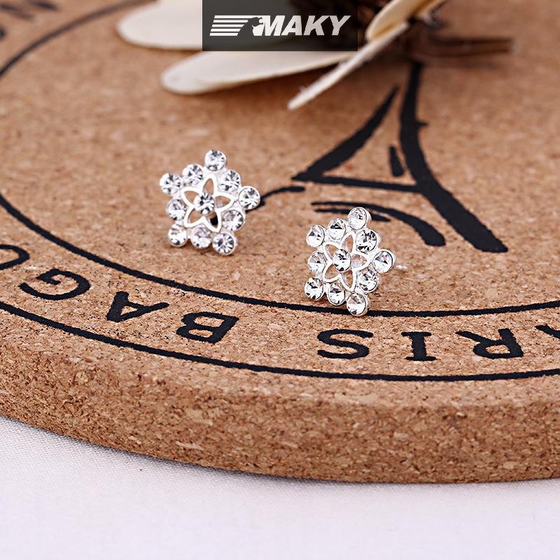 Newwellknownepic Ang Stud Hàn Quốc Bạc Pha Lê Bông Tai Sáng Thời Trang Nữ Trái Tim Nơ Bông Tai Trang Sức Quà Tặng VN
