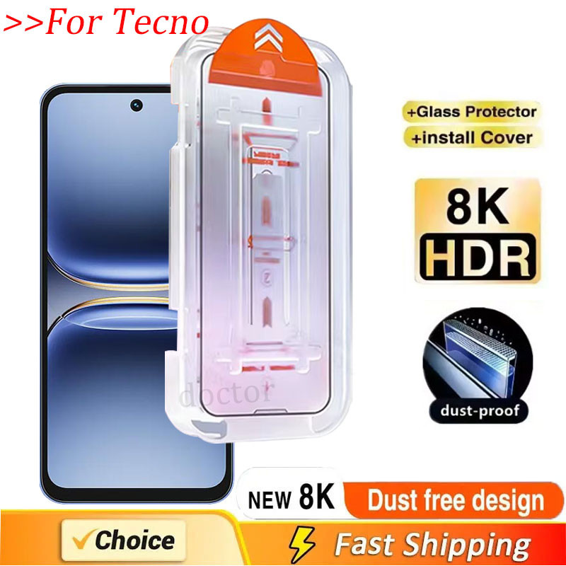 Kính cường lực Tự hút bụi,Khung tự dán cho Tecno Spark 40 30 20 20C 10 9 9T 8T 8C 7 7P 5 4 Go 2 1 2023 2024 5G 4G 2025