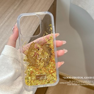 Phong Cách Trung Hoa Vàng Cá Chép Cá Lấp Lánh Kim Sa Lấp Lánh Kim Sa Lấp Lánh Trong Suốt Acrylic Ốp Lưng Điện Thoại iPhone 17Promax 17Pro 17Pro 11 12 13 14 15 16 Pro Max 15Plus Vỏ Di Động