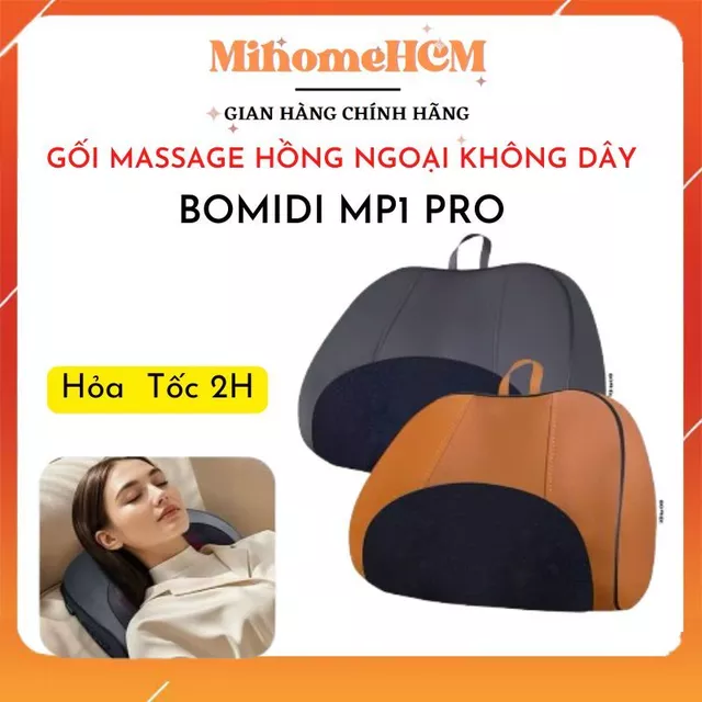 Gối Massage Hồng Ngoại Bomidi MP1 Pro,Hỗ trợ lưu thông máu với 6 tính năng, 3 mức độ massage và hồng ngoại
