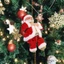 Ông già Noel leo dây,Đồ trang trí Giáng Sinh,có nhạc vui nhộn,Đồ Chơi Ông Già