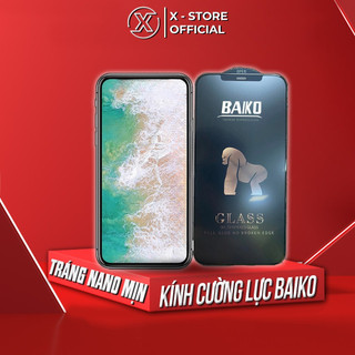 Kính cường lực Baiko full màn cho điện thoại, dán màn hình 9H phủ nano, chống vân tay, siêu trong - CLBKIP