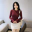 Áo Thun Nữ Dáng Ôm Tay Dài Phối Viền Bèo Xinh Xắn A51499