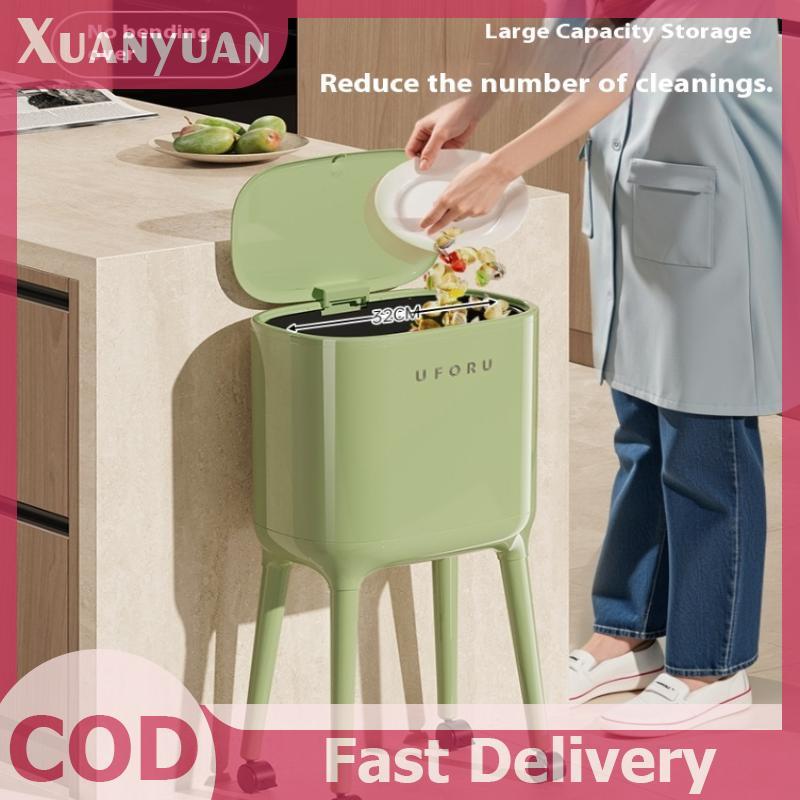 XUAN -Bend thùng rác cao cấp có nắp đẩy mở - Thùng đựng đồ nhà bếp & phòng khách hình bầu dục dung tích lớn, nhựa tại Việt Nam