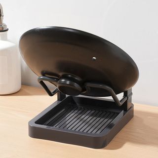 Dụng cụ sắp xếp nắp nồi FURNICLICK, giá đỡ nắp nồi thoát nước chống trượt, giá đựng đồ nhà bếp hai lớp dung tích lớn