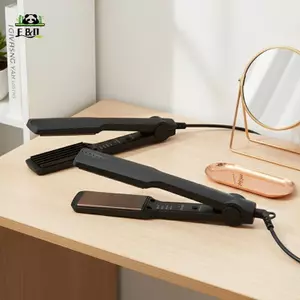 Máy uốn tóc bằng gốm gợn sóng Máy uốn tóc 2 trong 1 chuyên nghiệp có thể điều chỉnh nhiệt để uốn tóc dễ dàng và tóc thẳng EMKK