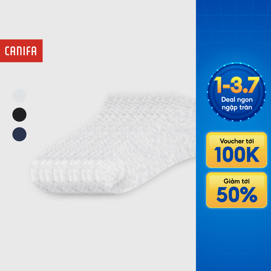 Combo tất nam CANIFA cổ thấp cotton thoáng khí, chống hôi chân 8AX25A010