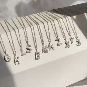 Mặt dây chuyền chữ A-Z sáng thời trang Charm Nelace 26 Bảng chữ cái ban đầu Tên xương đòn Dây chuyền trang sức dự tiệc Quà tặng VN