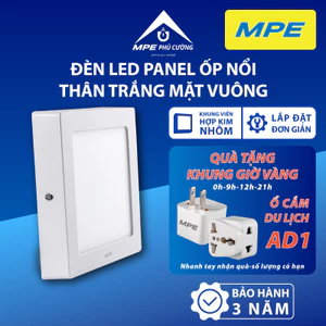 MPE - Đèn LED Panel ốp nổi nhôm mặt vuông ánh sáng trắng - vàng - 3 màu công suất 12W - 18W - 24W