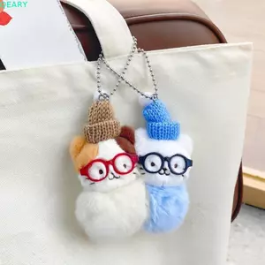 QEARY 2 Chiếc Móc Khóa Búp Bê Sang Trọng, Túi Treo Kính Hoạt Hình Kitty Mặt Dây Chuyền, Móc Khóa Ô Tô Ngộ nghĩnh Đồ Trang Trí Dễ Thương Từ Tính Móc Khóa Cho Chó Trang Trí Túi