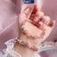 MAKY Thời Trang Tự Nhiên Dâu Pha Lê Vòng Tay Nữ Ánh Sáng Sang Trọng Dây Màu Hồng Đính Hạt Co Giãn Lắc Tay Dự Tiệc Trang Sức Quà Tặng VN