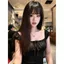 Mùa hè 2026 Áo thun ngắn tay có dây cổ vuông phong cách Pháp Pure Desire Hot Girl Don 't Pick Your Body Slim-Fit Niche