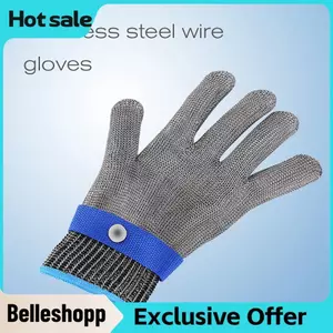 Belleshopp Găng tay cotton lưới kim loại chống cắt chống đâm