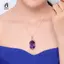 Thời Trang Bạc Thạch Anh Tím Nelaces Dây Xích Vàng Mặt Dây Chuyền Nữ Trang Sức Cưới Mới