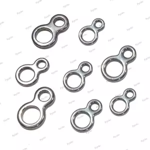 PYCOU 10 Chiếc Vòng Kết Nối Câu Cá, Liên Kết Lỗ Đôi Bằng Thép Không Gỉ 8 Hình Dạng, Nhỏ Gọn Cường Độ Cao Chống Mài Mòn Đánh Bóng Vòng Xoay Trolling